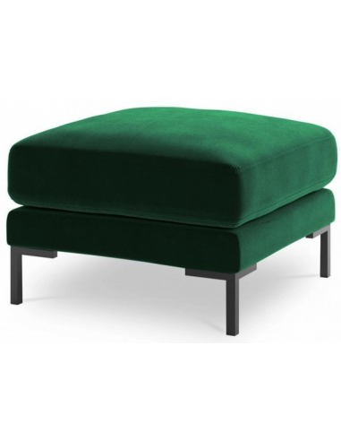 Billede af Jade puf til sofa i velour 65 x 65 cm - Sort/Flaskegrøn