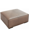 Agawa puf til sofa i læder 100 x 100 cm - Mørk beige