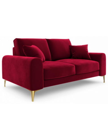 Larnite 2-personers sofa i velour B172 cm – Guld/Rød