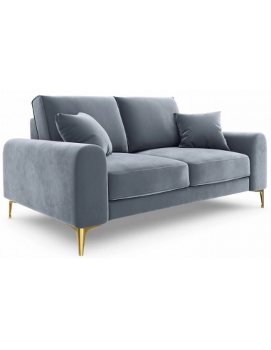 Larnite 2-personers sofa i velour B172 cm – Guld/Lyseblå