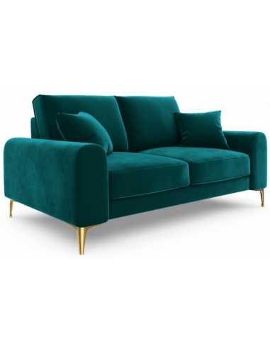 Larnite 2-personers sofa i velour B172 cm – Guld/Turkis
