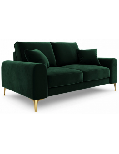 Larnite 2-personers sofa i velour B172 cm – Guld/Flaskegrøn