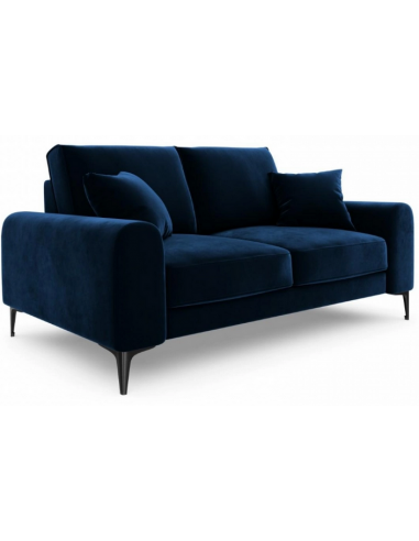 Larnite 2-personers sofa i velour B172 cm – Sort/Blå