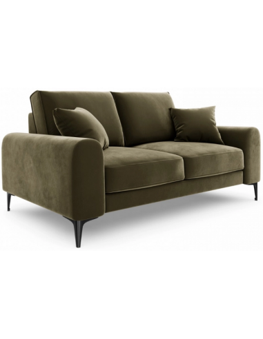 Larnite 2-personers sofa i velour B172 cm – Sort/Grøn