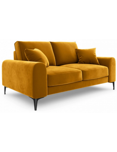 Larnite 2-personers sofa i velour B172 cm – Sort/Gul