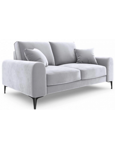 Larnite 2-personers sofa i velour B172 cm – Sort/Sølvgrå