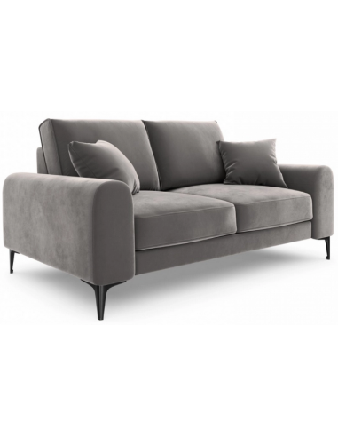 Larnite 2-personers sofa i velour B172 cm – Sort/Lysegrå