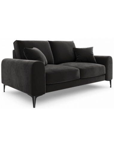 Larnite 2-personers sofa i velour B172 cm – Sort/Mørkegrå