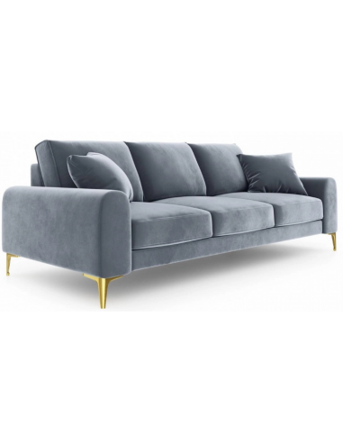 Larnite 3-personers sofa i velour B222 cm – Guld/Lyseblå