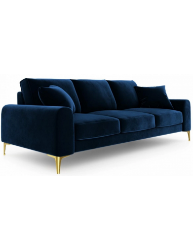 Larnite 3-personers sofa i velour B222 cm – Guld/Blå