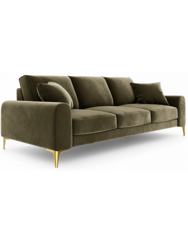 Larnite 3-personers sofa i velour B222 cm – Guld/Grøn