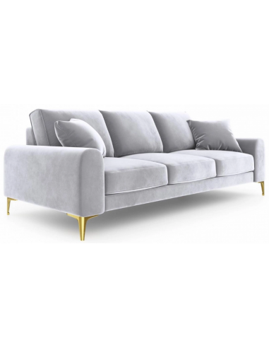 Larnite 3-personers sofa i velour B222 cm – Guld/Sølvgrå