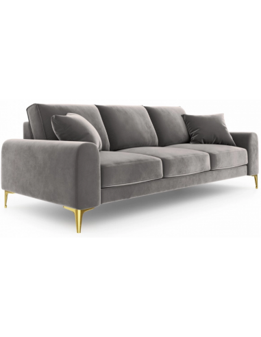 Larnite 3-personers sofa i velour B222 cm – Guld/Lysegrå