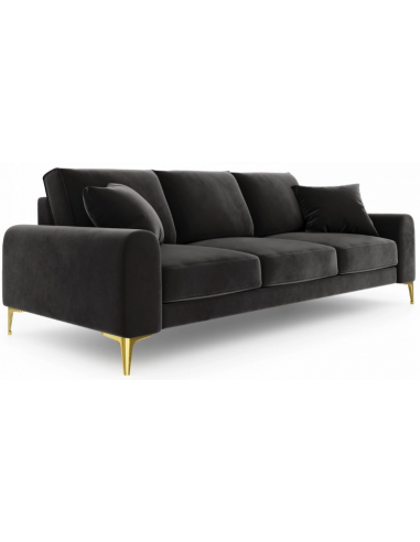 Larnite 3-personers sofa i velour B222 cm – Guld/Mørkegrå