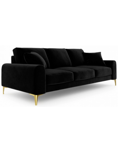 Larnite 3-personers sofa i velour B222 cm – Guld/Sort