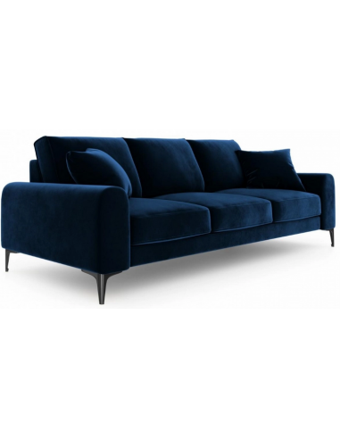 Larnite 3-personers sofa i velour B222 cm – Sort/Blå
