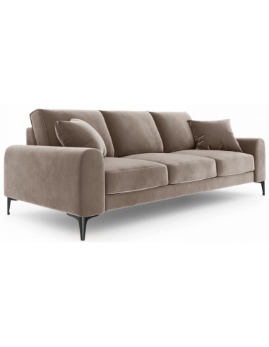 Larnite 3-personers sofa i velour B222 cm – Sort/Cappucino