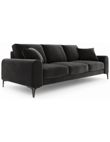 Larnite 3-personers sofa i velour B222 cm – Sort/Mørkegrå