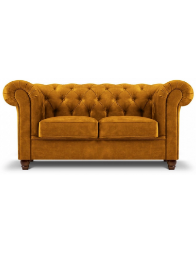 Lapis 2-personers sofa i bøgetræ og velour B170 cm – Brun/Gul