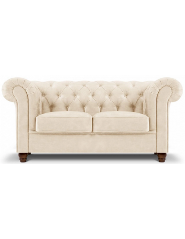 Lapis 2-personers sofa i bøgetræ og velour B170 cm – Brun/Lys beige
