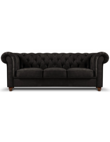 Lapis 3-personers sofa i bøgetræ og velour B224 cm – Brun/Mørkegrå