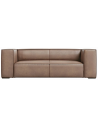 Agawa 2-personers sofa i læder B211 cm - Sort/Mørk beige