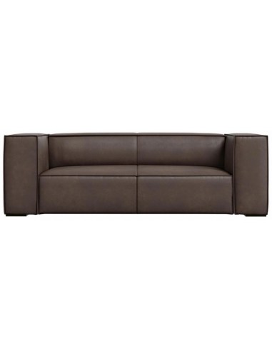 Agawa 2-personers sofa i læder B211 cm – Sort/Mørk olivengrøn