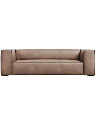Agawa 3-personers sofa i læder B227 cm – Sort/Mørk beige