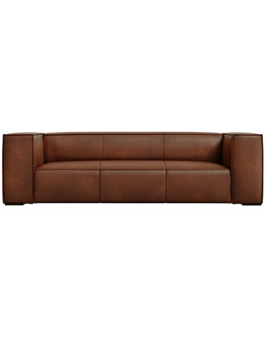 Se Agawa 3-personers sofa i læder B227 cm - Sort/Brun hos Lepong.dk