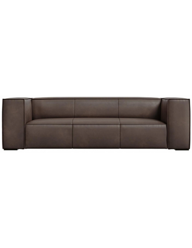 Agawa 3-personers sofa i læder B227 cm – Sort/Mørk olivengrøn
