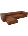 Agawa Chaiselong sofa i læder venstrevendt B290 x D173 cm - Sort/Brun