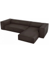 Agawa Chaiselong sofa i læder højrevendt B290 x D173 cm - Sort/Grafitgrå