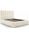 Mamaia sengeramme i velour med sengegavl 160 x 200 cm - Sort/Lys beige