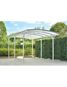 carport fritstående stål aluminium hvid 2