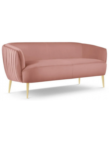Moss 3-personers sofa i metal og velour B179 cm – Guld/Pink