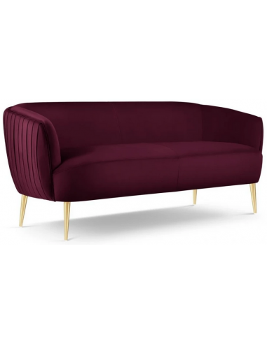 Moss 3-personers sofa i metal og velour B179 cm – Guld/Lilla