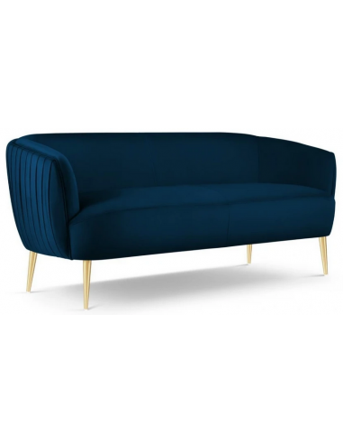 Moss 3-personers sofa i metal og velour B179 cm – Guld/Navy