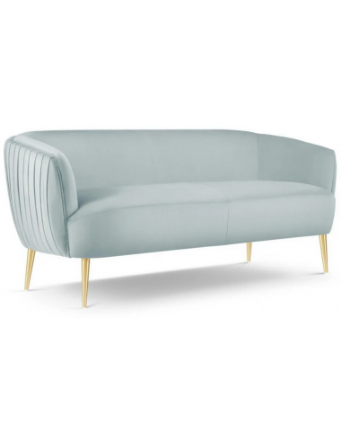 Moss 3-personers sofa i metal og velour B179 cm – Guld/Pistacie