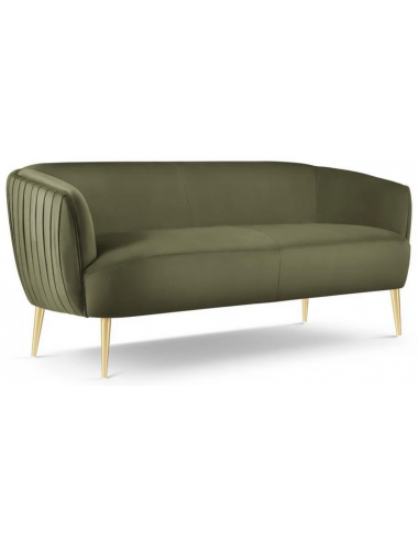Moss 3-personers sofa i metal og velour B179 cm – Guld/Grøn