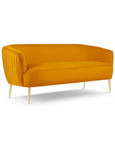 Moss 3-personers sofa i metal og velour B179 cm – Guld/Orange