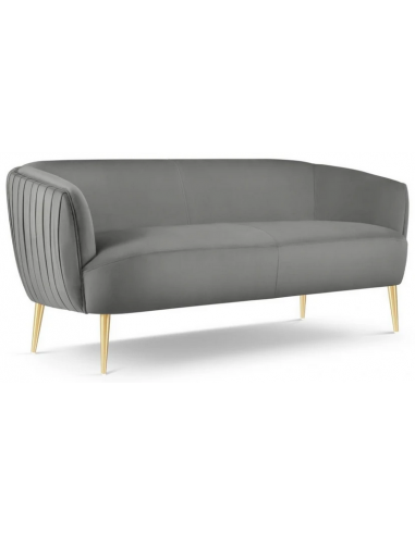 Moss 3-personers sofa i metal og velour B179 cm – Guld/Mørkegrå