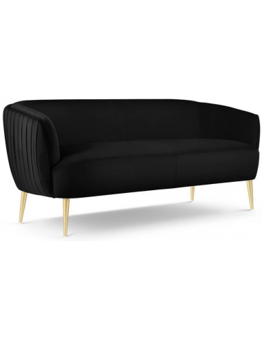 Moss 3-personers sofa i metal og velour B179 cm – Guld/Sort