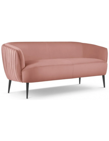 Moss 3-personers sofa i metal og velour B179 cm – Sort/Pink