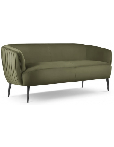 Moss 3-personers sofa i metal og velour B179 cm – Sort/Grøn