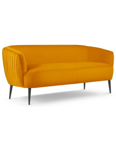 Moss 3-personers sofa i metal og velour B179 cm – Sort/Orange