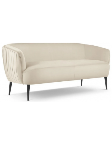 Moss 3-personers sofa i metal og velour B179 cm – Sort/Lys beige