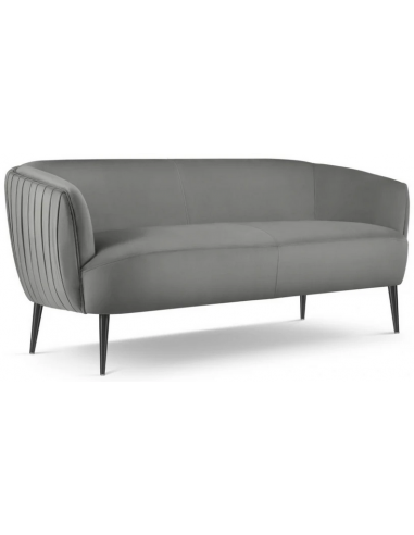 Moss 3-personers sofa i metal og velour B179 cm – Sort/Mørkegrå