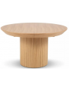 Nicole rundt spisebord med udtræk i egetræ og egetræsfinér Ø130 - 180 x 130 cm - Eg