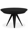 Toni rundt spisebord med udtræk i metal og egetræsfinér Ø120 - 220 x 120 cm - Sort/Sort