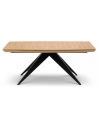 Meryl spisebord med udtræk i metal og egetræsfinér 180 - 280 x 100 cm - Sort/Eg